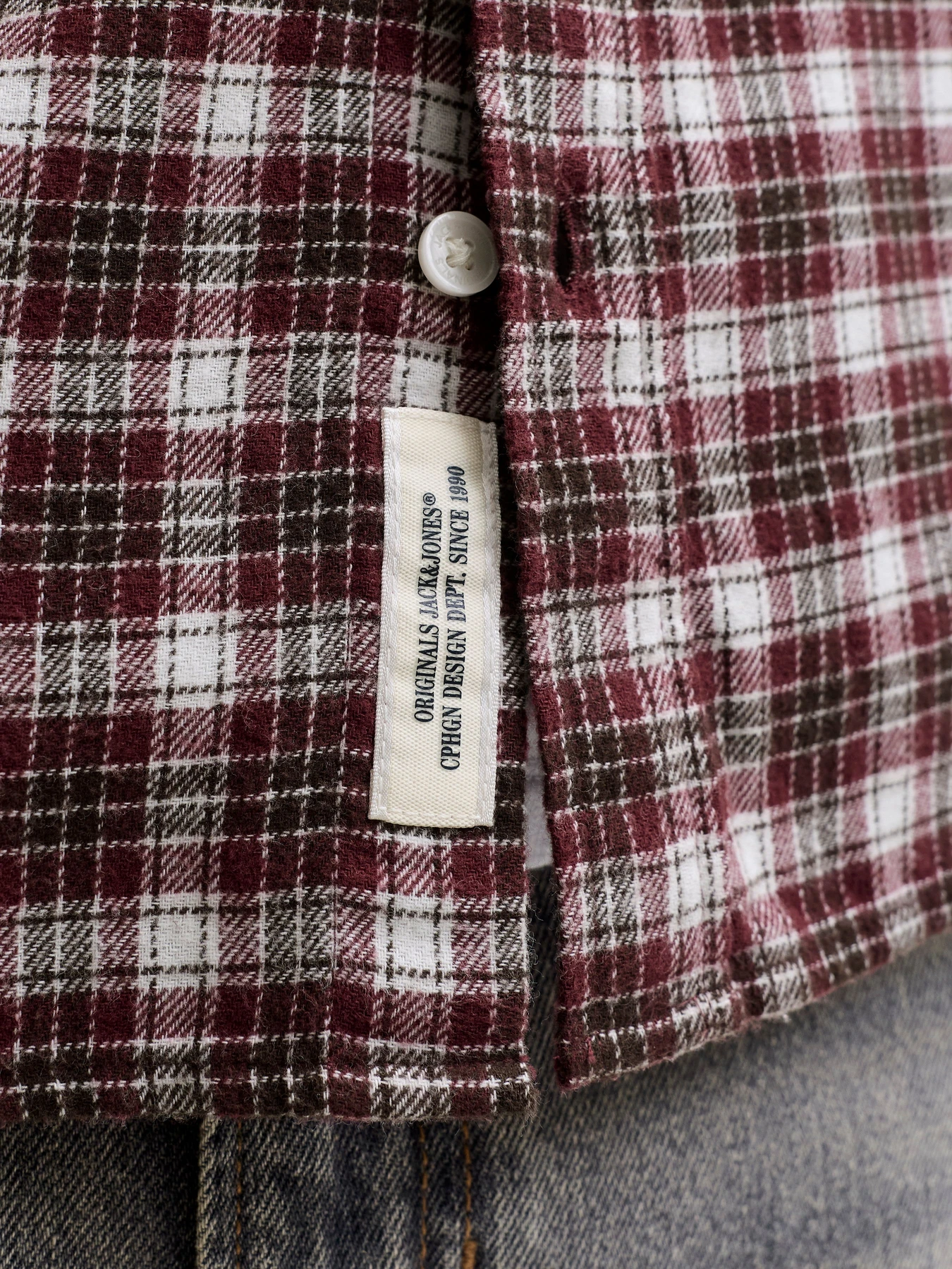 Сорочки JACK & JONES FREDERIKSBERG FLANNEL SHIRT L/ модель 12301088_Chocolate Truffle CHECKS Фото