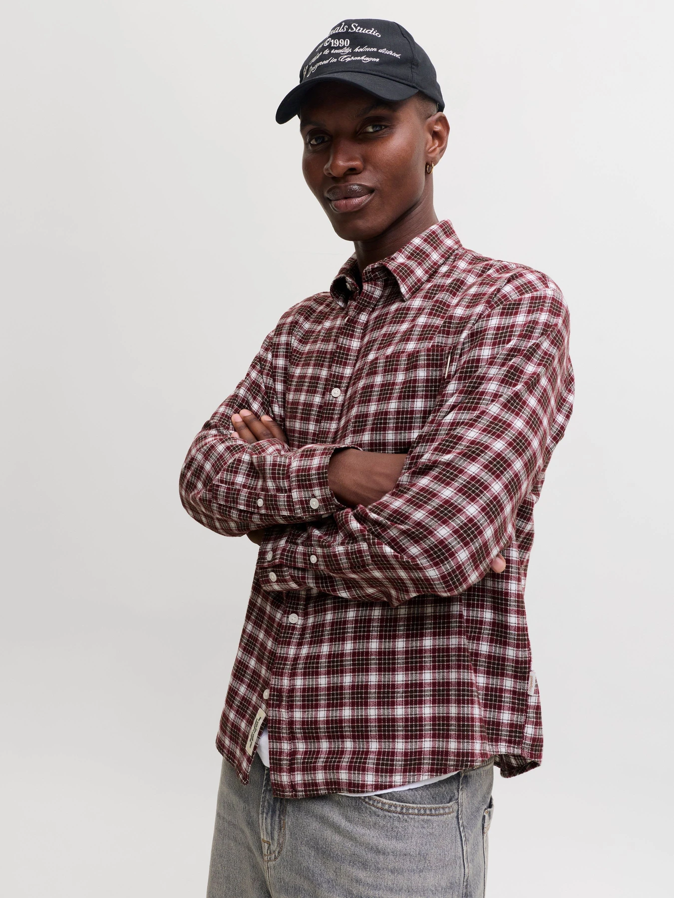 Сорочки JACK & JONES FREDERIKSBERG FLANNEL SHIRT L/ модель 12301088_Chocolate Truffle CHECKS Фото