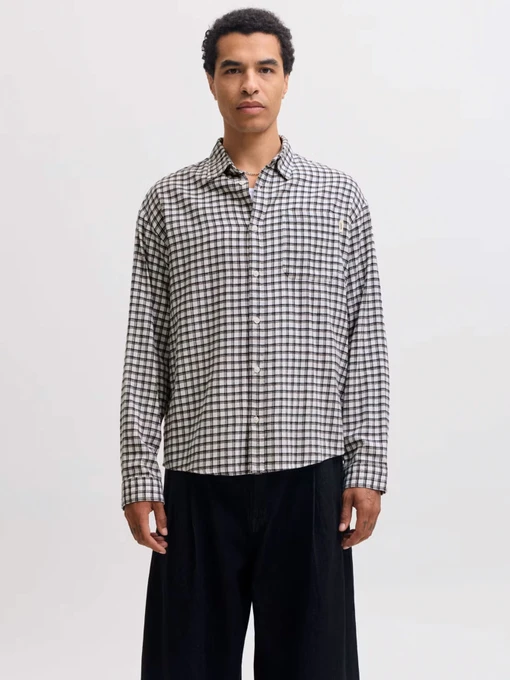 Сорочки JACK & JONES FREDERIKSBERG FLANNEL SHIRT L/ модель 12301088_Crown Blue CHECKS Фото