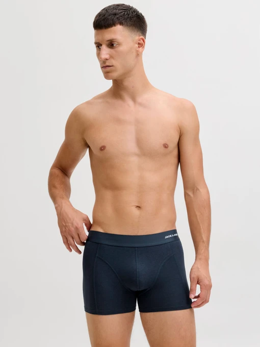 Нижнее белье JACK & JONES BASIC BAMBOO TRUNKS модель 12198852_Forest Night Black - Navy Фото