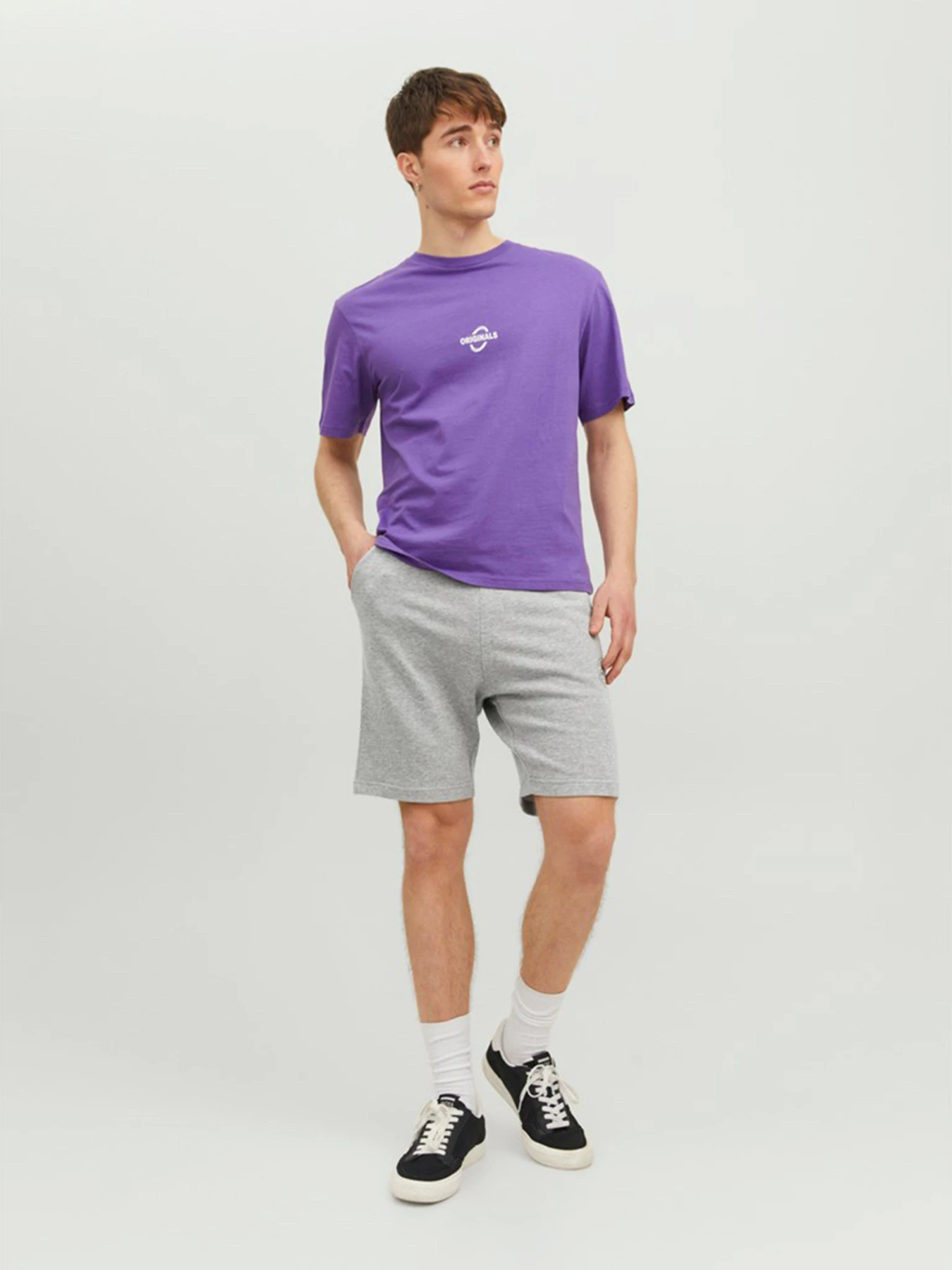 Шорты JACK & JONES модель 12228647_Light Grey Melange Фото