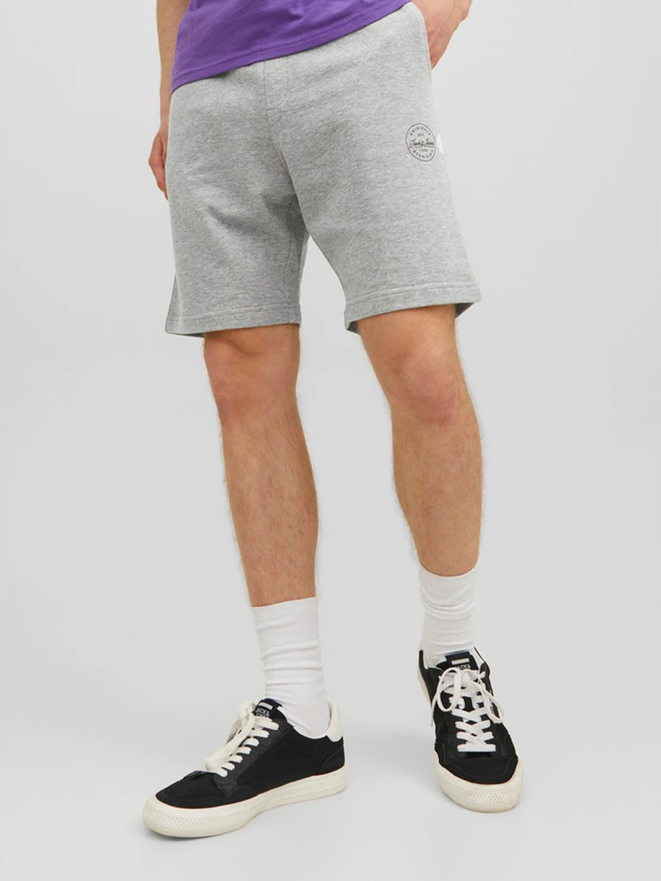 Шорты JACK & JONES модель 12228647_Light Grey Melange Фото