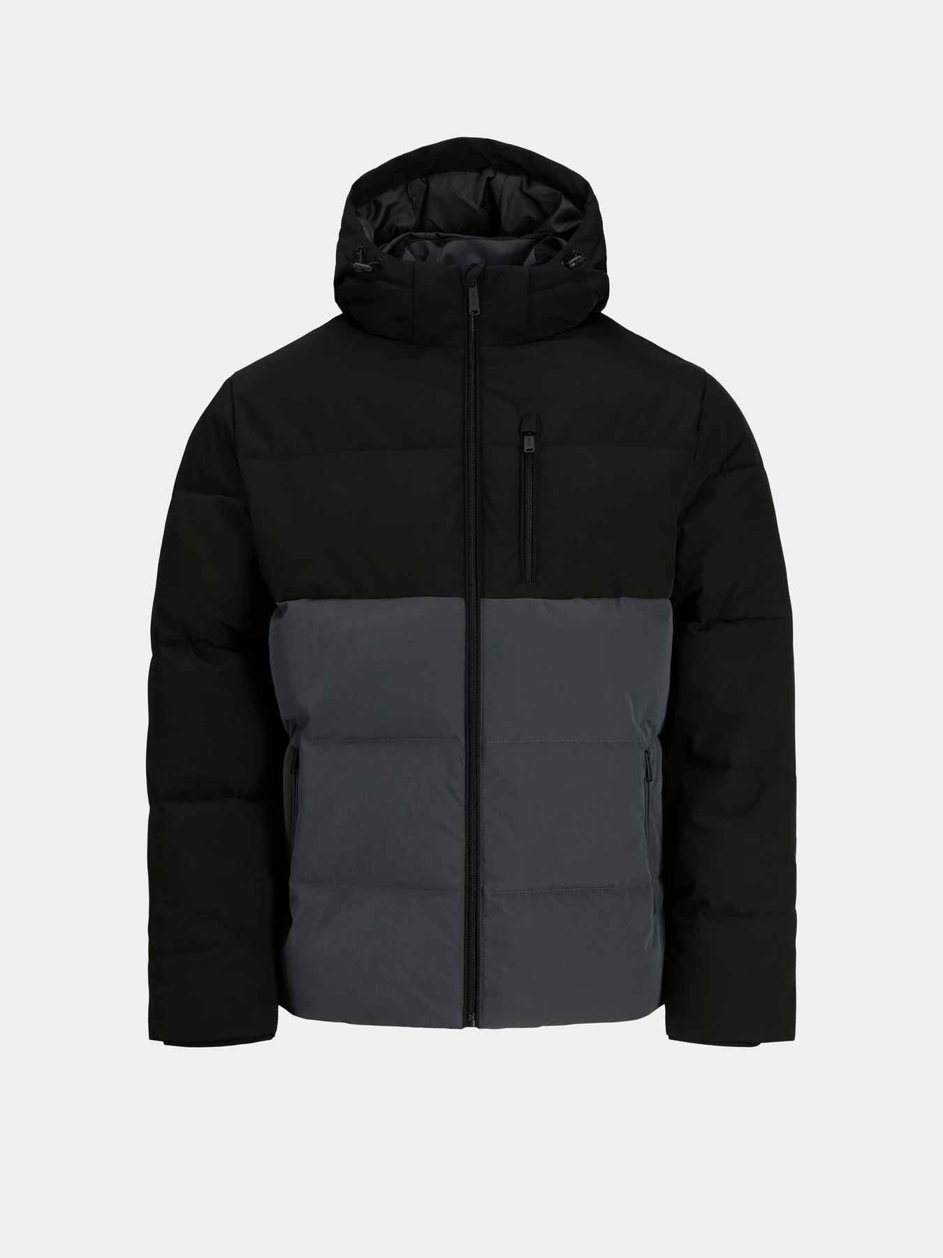 Куртки та дублянки JACK & JONES BECKS PUFFER SN модель 12298858_Asphalt BLACK BLOCKING Фото