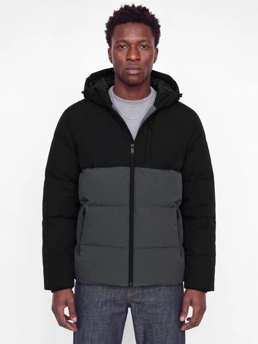 Куртки и дубленки JACK & JONES BECKS PUFFER SN модель 12298858_Asphalt BLACK BLOCKING Фото