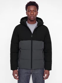 Куртки и дубленки JACK & JONES BECKS PUFFER SN модель 12298858_Asphalt BLACK BLOCKING Фото