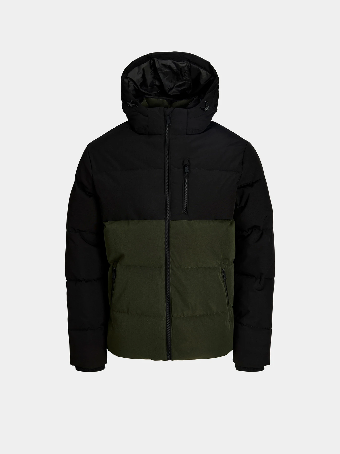 Куртки та дублянки JACK & JONES BECKS PUFFER SN модель 12298858_Rosin BLACK BLOCKING Фото