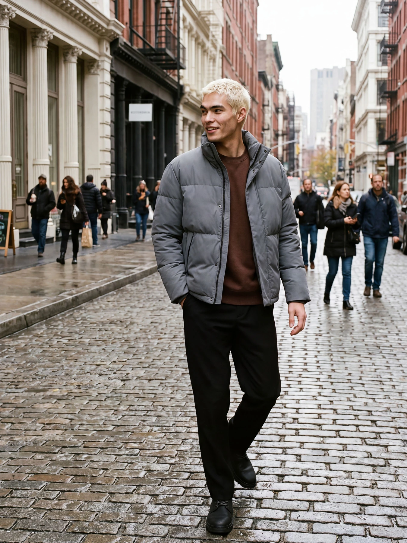 Куртки та дублянки JACK & JONES SOHO PUFFER COLLAR модель 12298861_Turbulence Куртки та дублянки JACK & JONES SOHO PUFFER COLLAR модель 12298861_Turbulence Фото