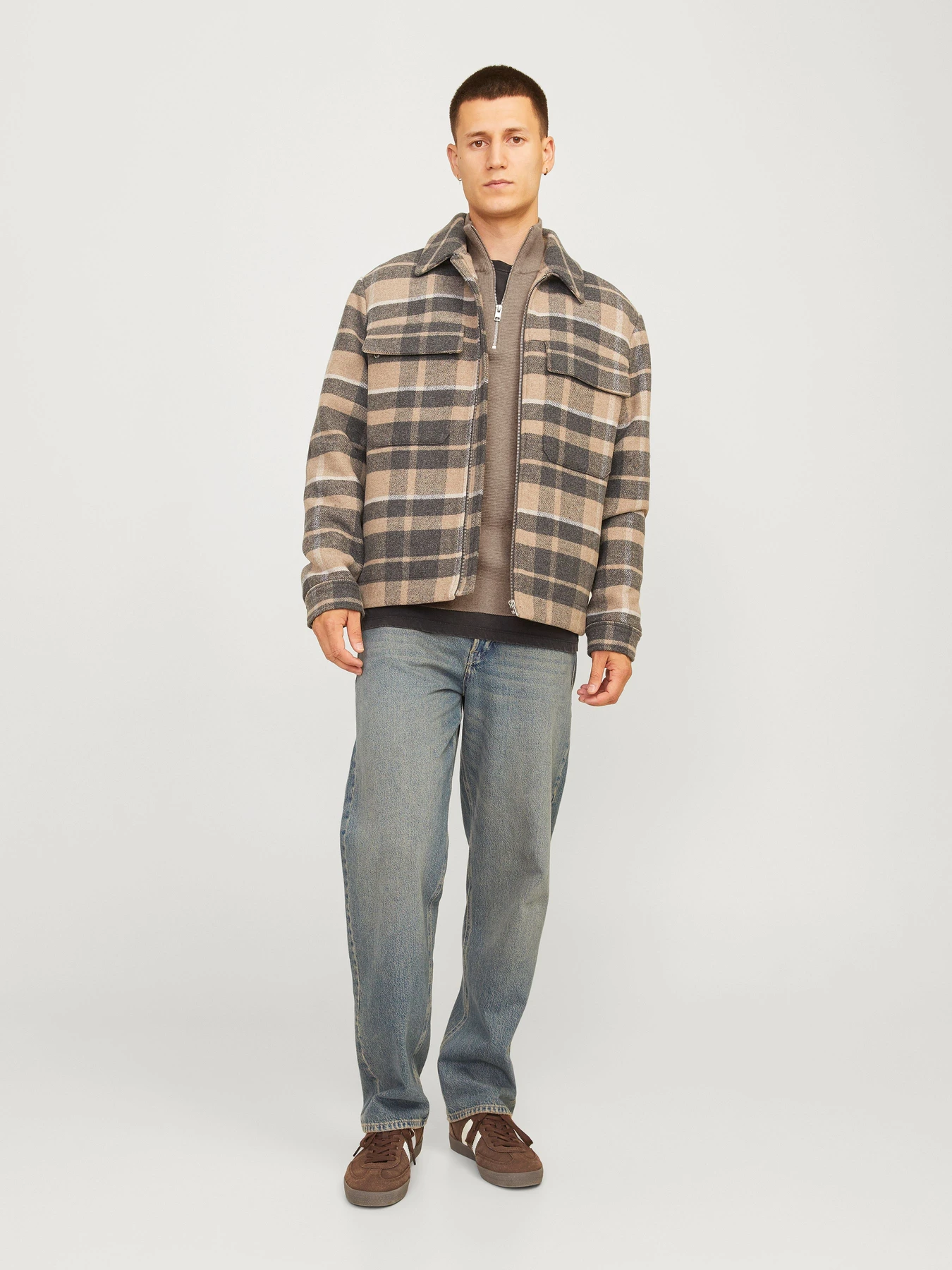 Светри та кардигани JACK & JONES BLAMILANO STITCH KNIT HALF ZIP модель 12259664_Greige Melange Светри та кардигани JACK & JONES BLAMILANO STITCH KNIT HALF ZIP модель 12259664_Greige Melange Фото