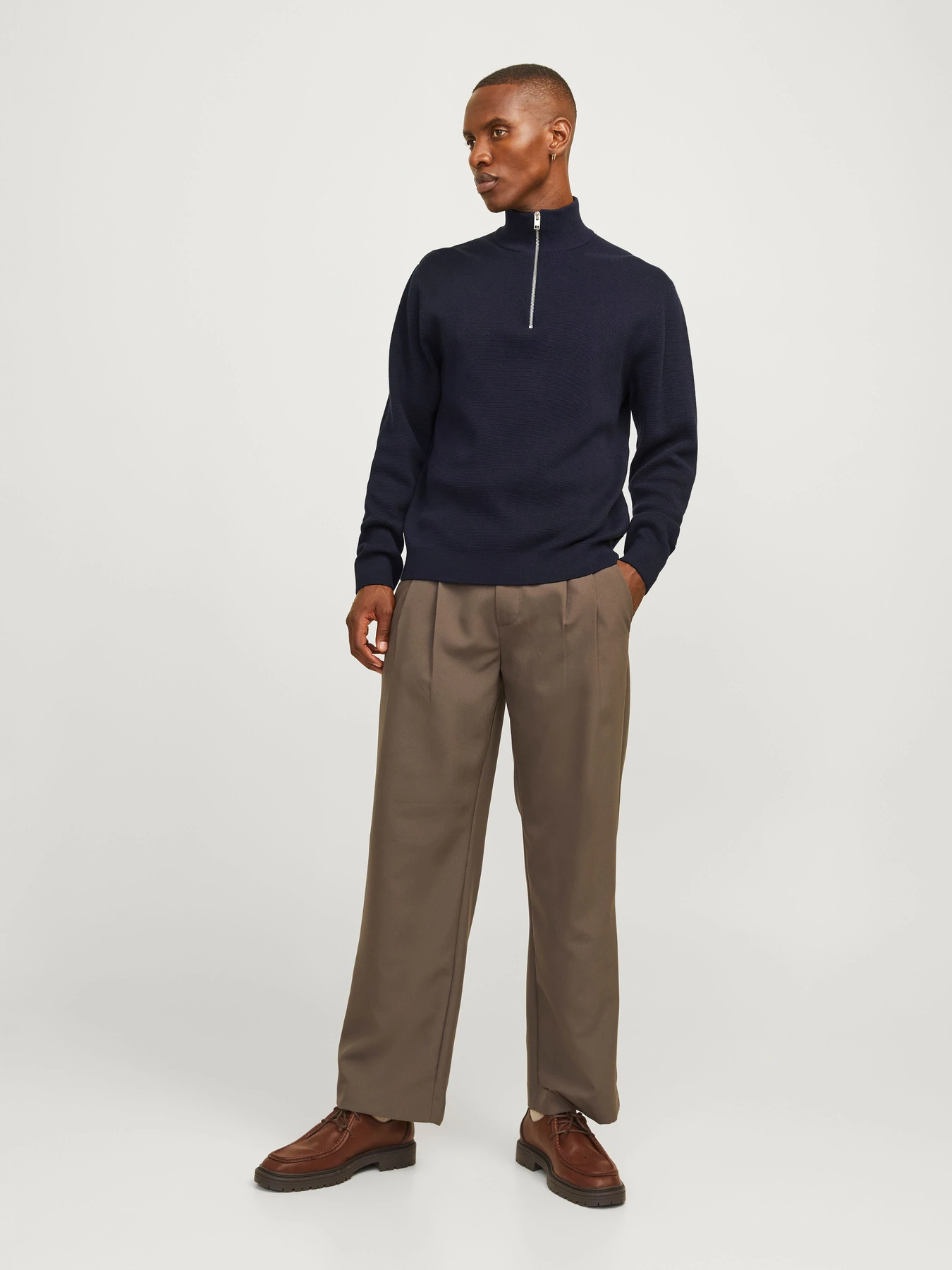 Свитеры и кардиганы JACK & JONES BLAMILANO STITCH KNIT HALF ZIP модель 12259664_Night Sky Фото