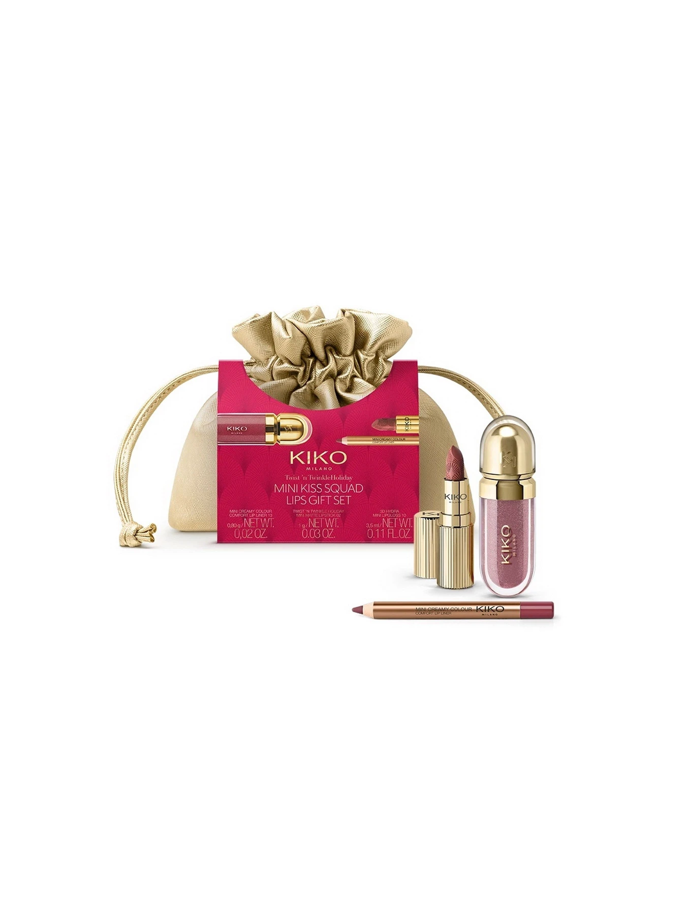 Набір для макіяжу губ Twist 'N Twinkle Holiday Mini Kiss Squad Lips Gift Set KIKO MILANO модель KC000001334001B Фото