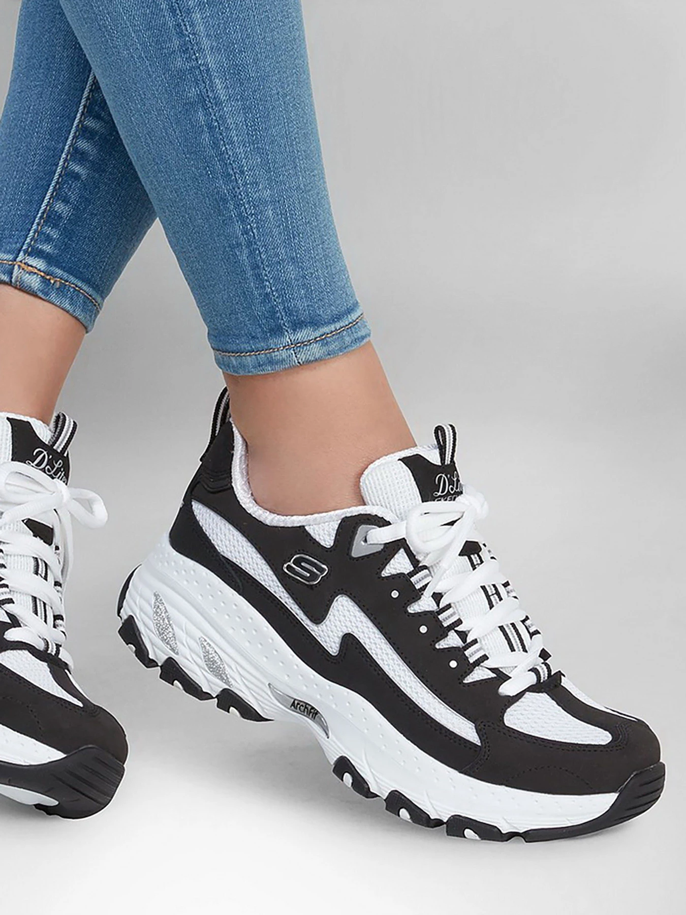 Кроссовки Skechers D'Lites Arch Fit - Better Me модель 149800 BKW Кроссовки Skechers D'Lites Arch Fit - Better Me модель 149800 BKW Фото