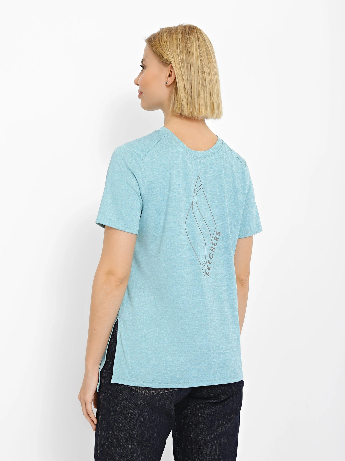 Футболки и поло Skechers GoDri Diamond Blissful Tee модель W1TS327 TURQ Фото
