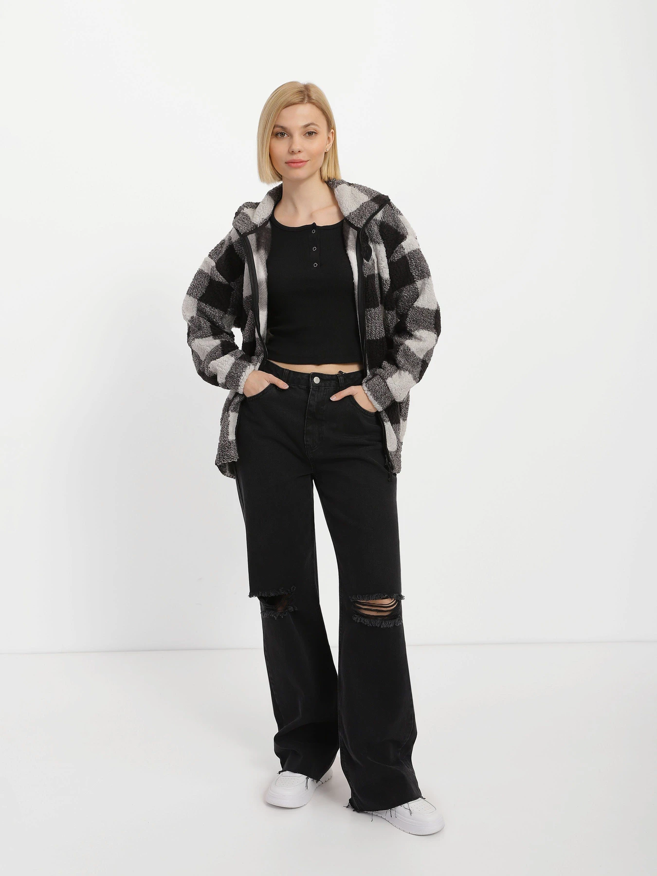 Худі та світшоти Skechers BOBS Apparel Snuggles Buffalo Check модель BW3JA38 GYMT Худі та світшоти Skechers BOBS Apparel Snuggles Buffalo Check модель BW3JA38 GYMT Фото