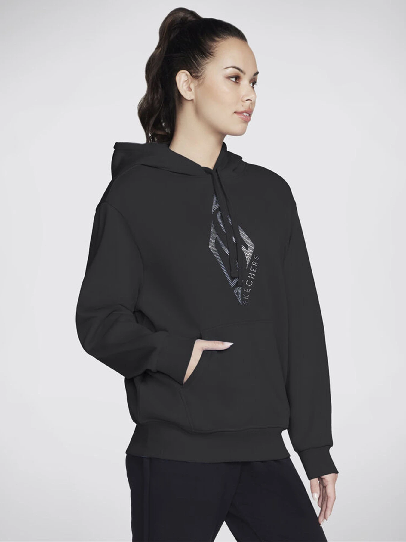Худи и свитшоты Skechers Skech-Sweats Diamond Shine модель HD55 BLK Фото