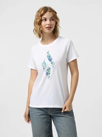 Футболки і поло Skechers FLORAL DIAMOND CLASSIC CREW TE модель TS181 WHT Фото