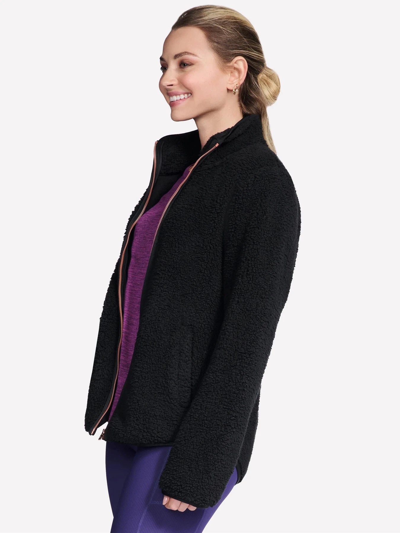 Худи и свитшоты Skechers SKECH-SHERPA TUNIC JACKET модель JA218 BLK Фото