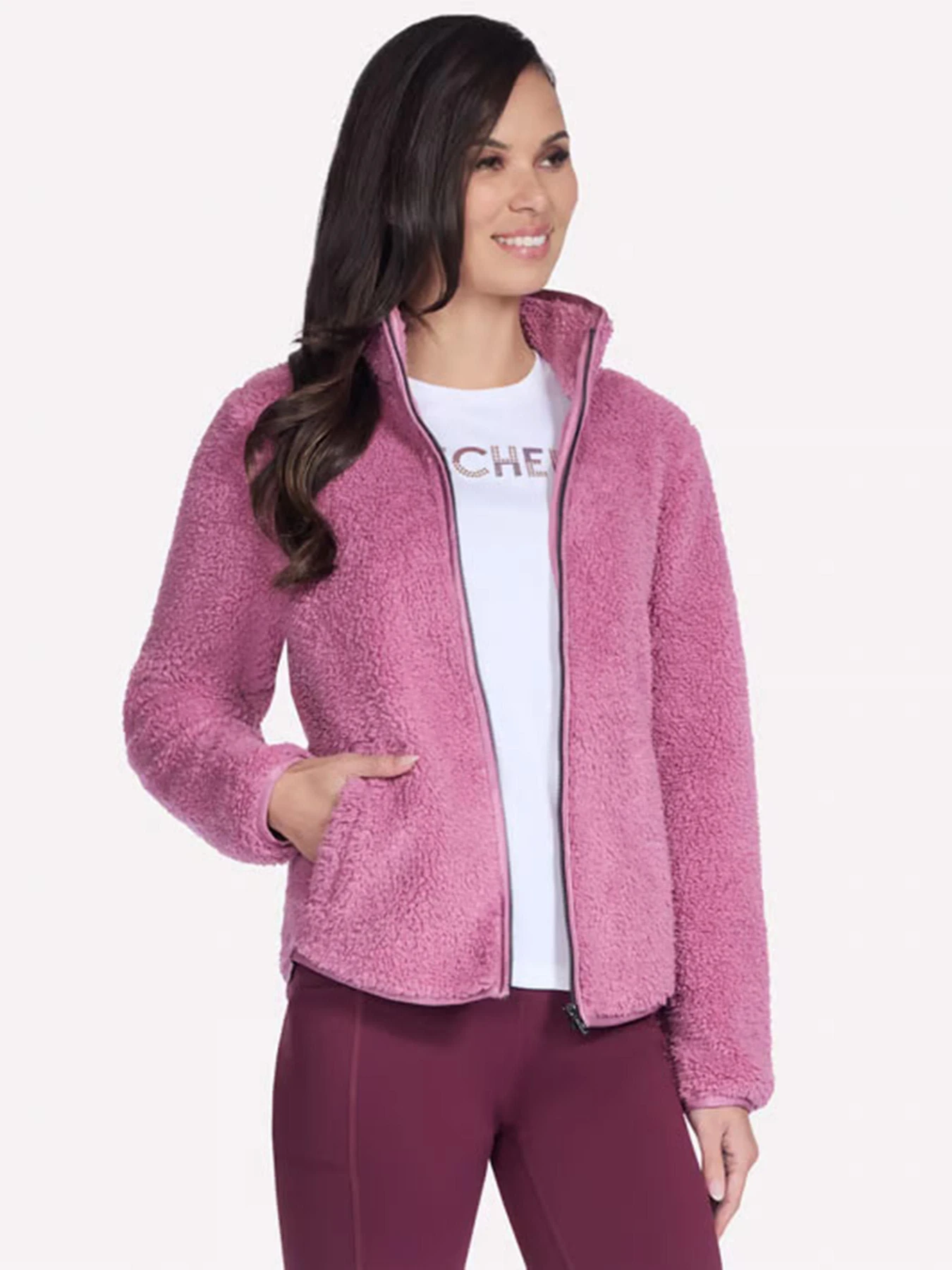 Худи и свитшоты Skechers SKECH-SHERPA TUNIC JACKET модель JA218 ROS Худи и свитшоты Skechers SKECH-SHERPA TUNIC JACKET модель JA218 ROS Фото