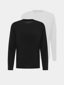 Худи и свитшоты Lee TWIN PACK CREW LS модель L60PCMKW Фото