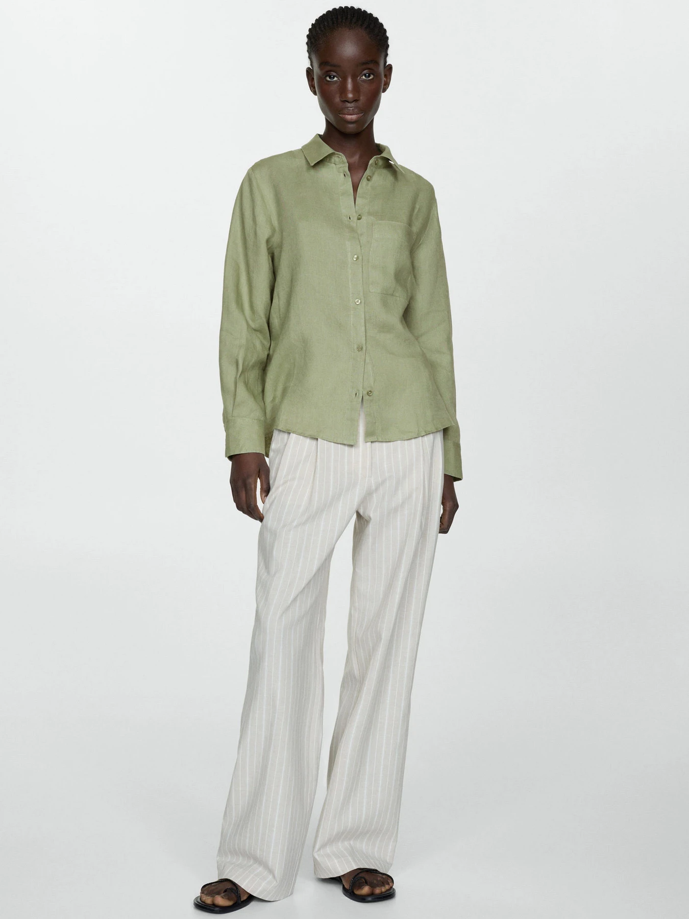 Рубашки MANGO Lino модель 67085722_43 Фото