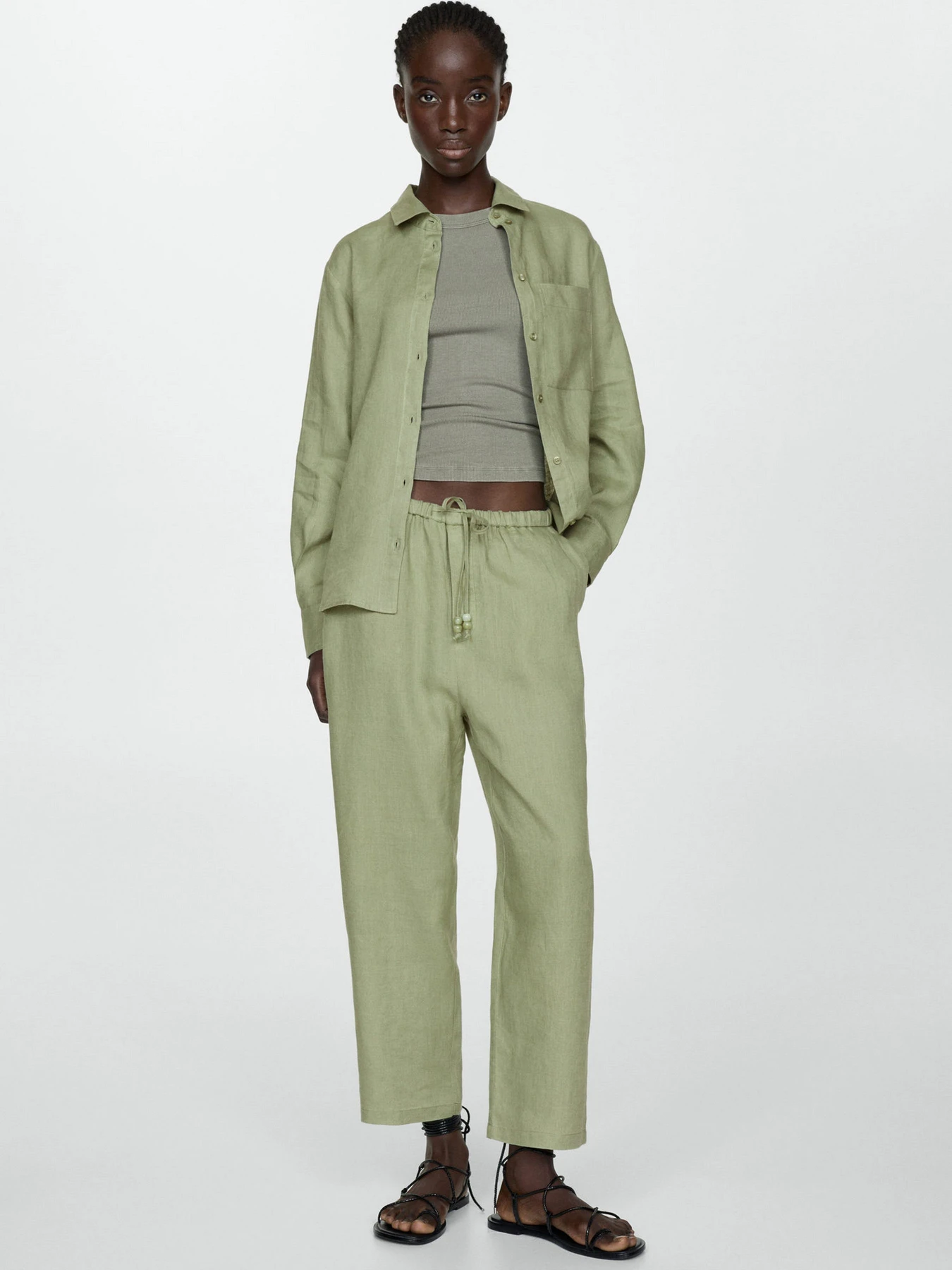 Рубашки MANGO Lino модель 67085722_43 Фото