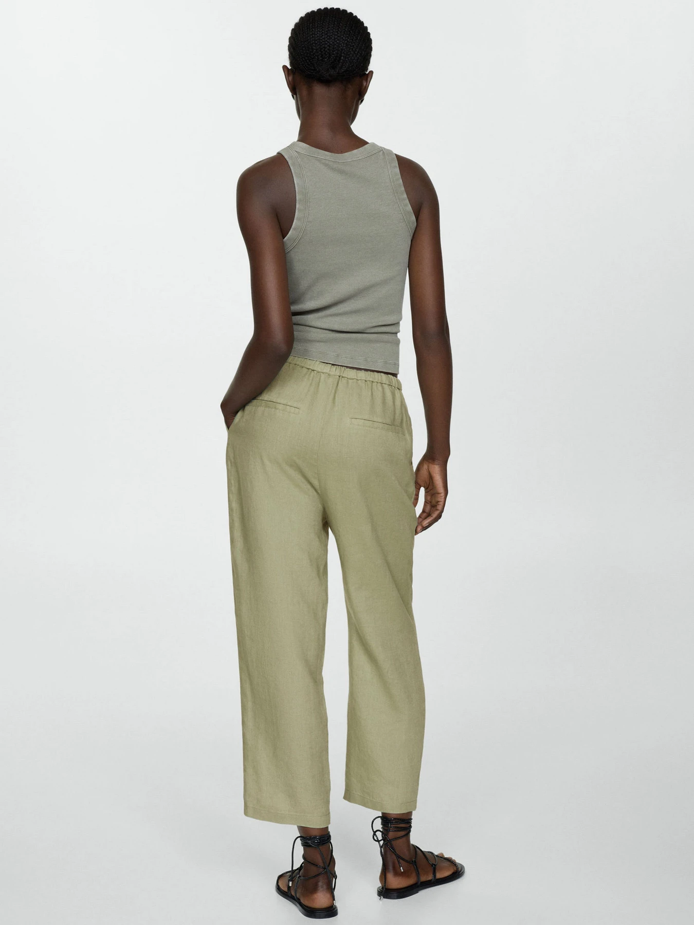 Брюки MANGO Linen модель 67075724_43 Фото