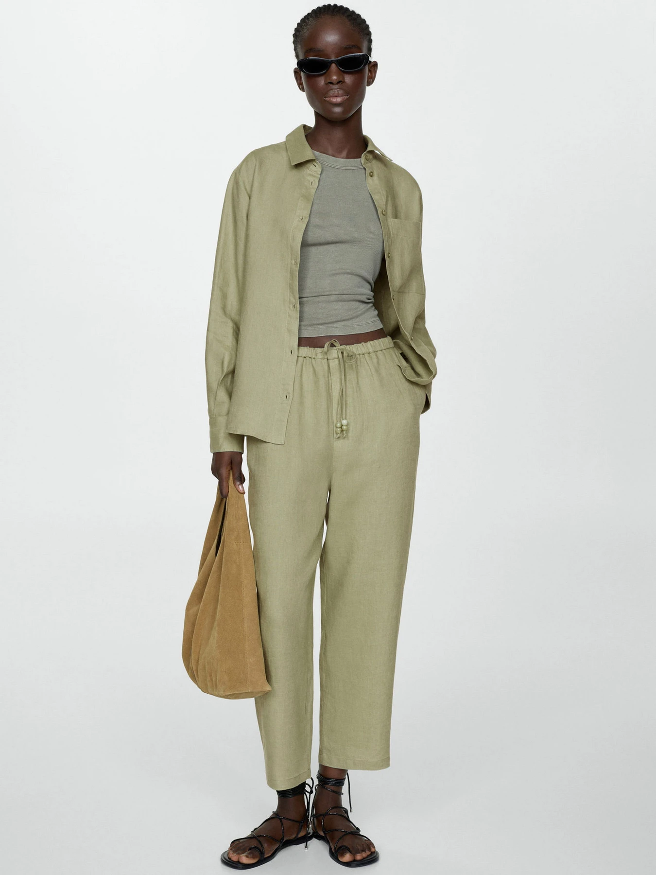 Брюки MANGO Linen модель 67075724_43 Фото