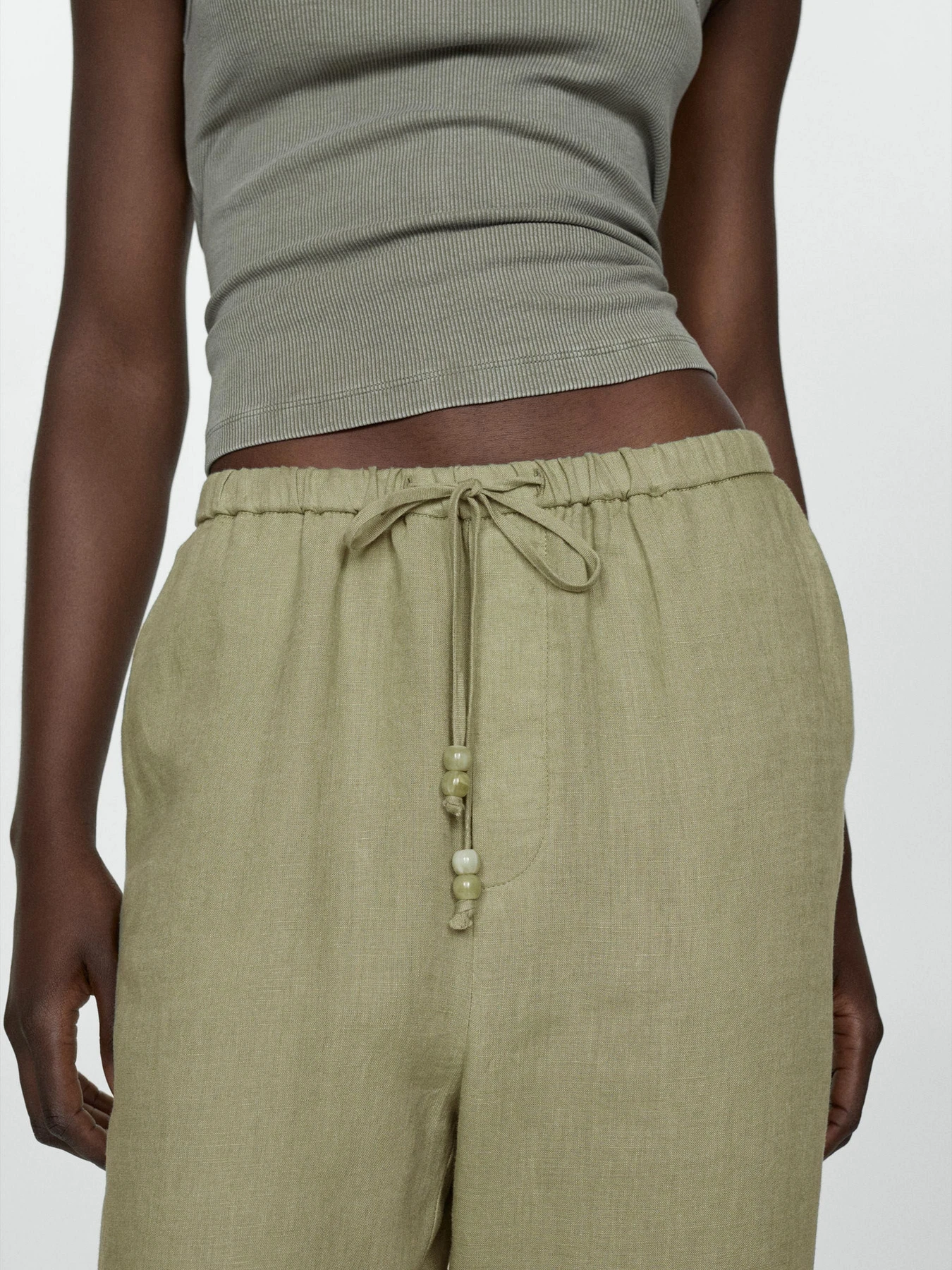 Брюки MANGO Linen модель 67075724_43 Фото