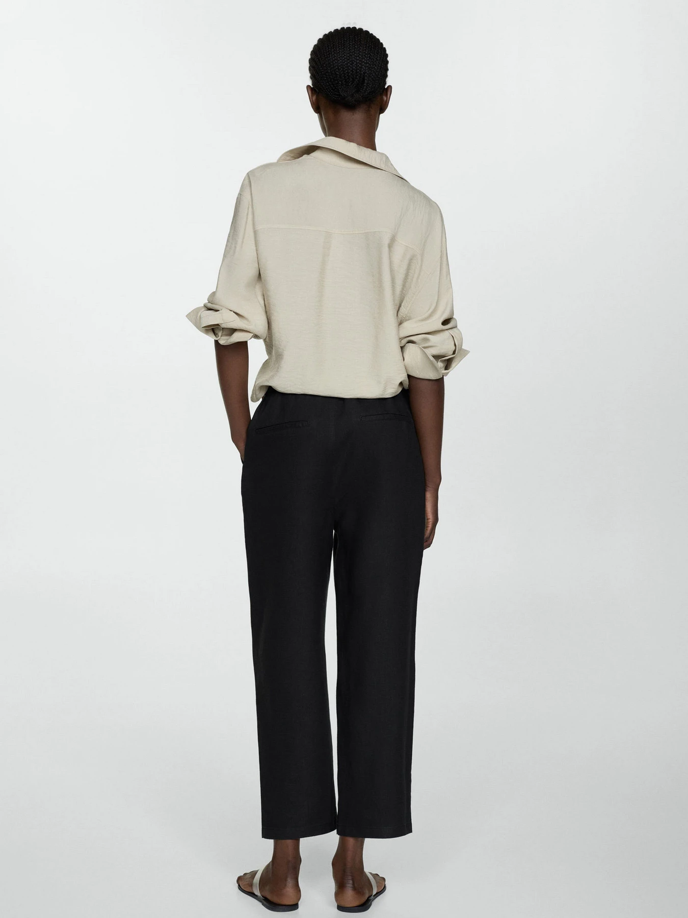 Штани MANGO Linen модель 67075724_99 Фото