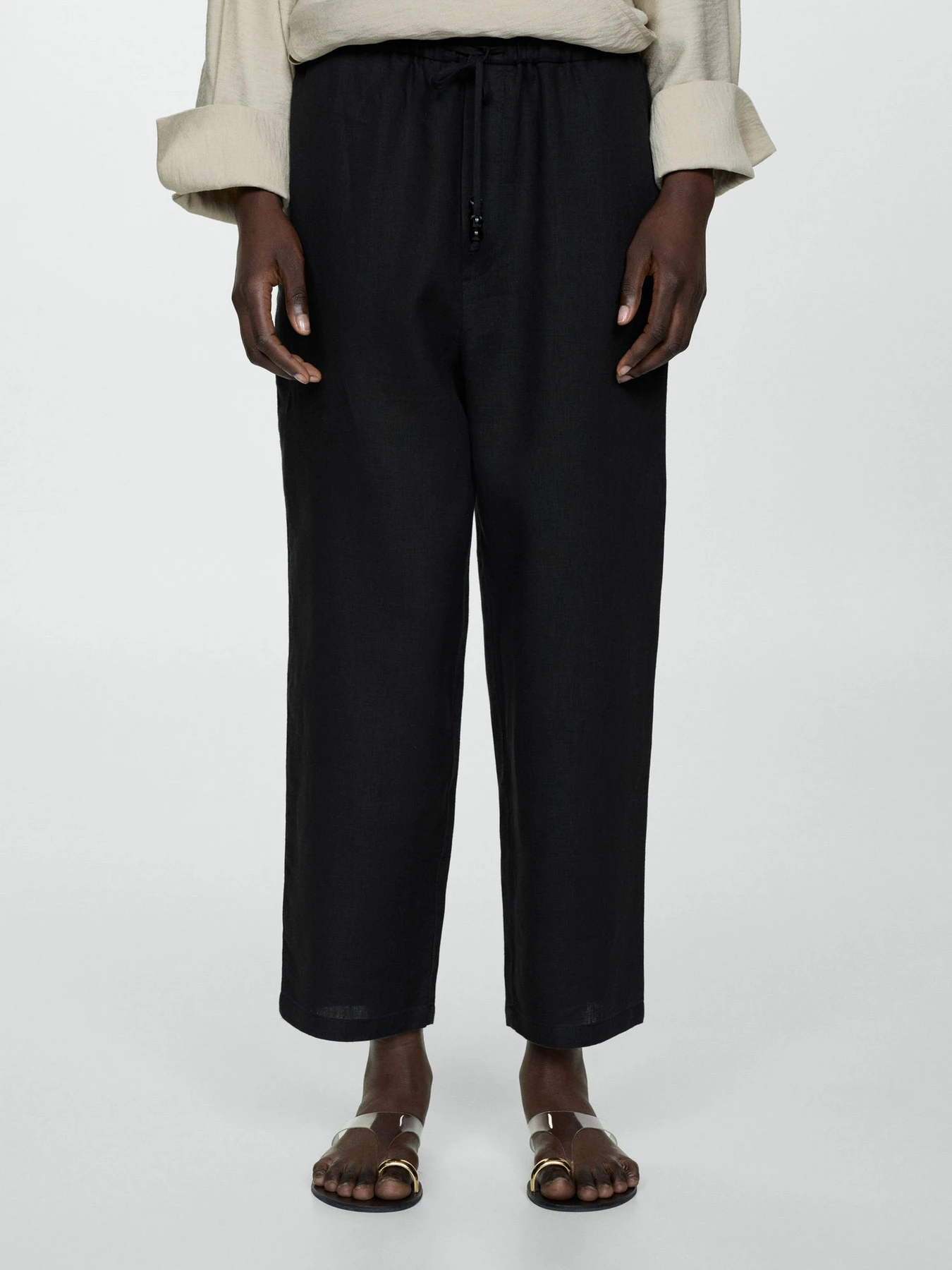 Штани MANGO Linen модель 67075724_99 Фото