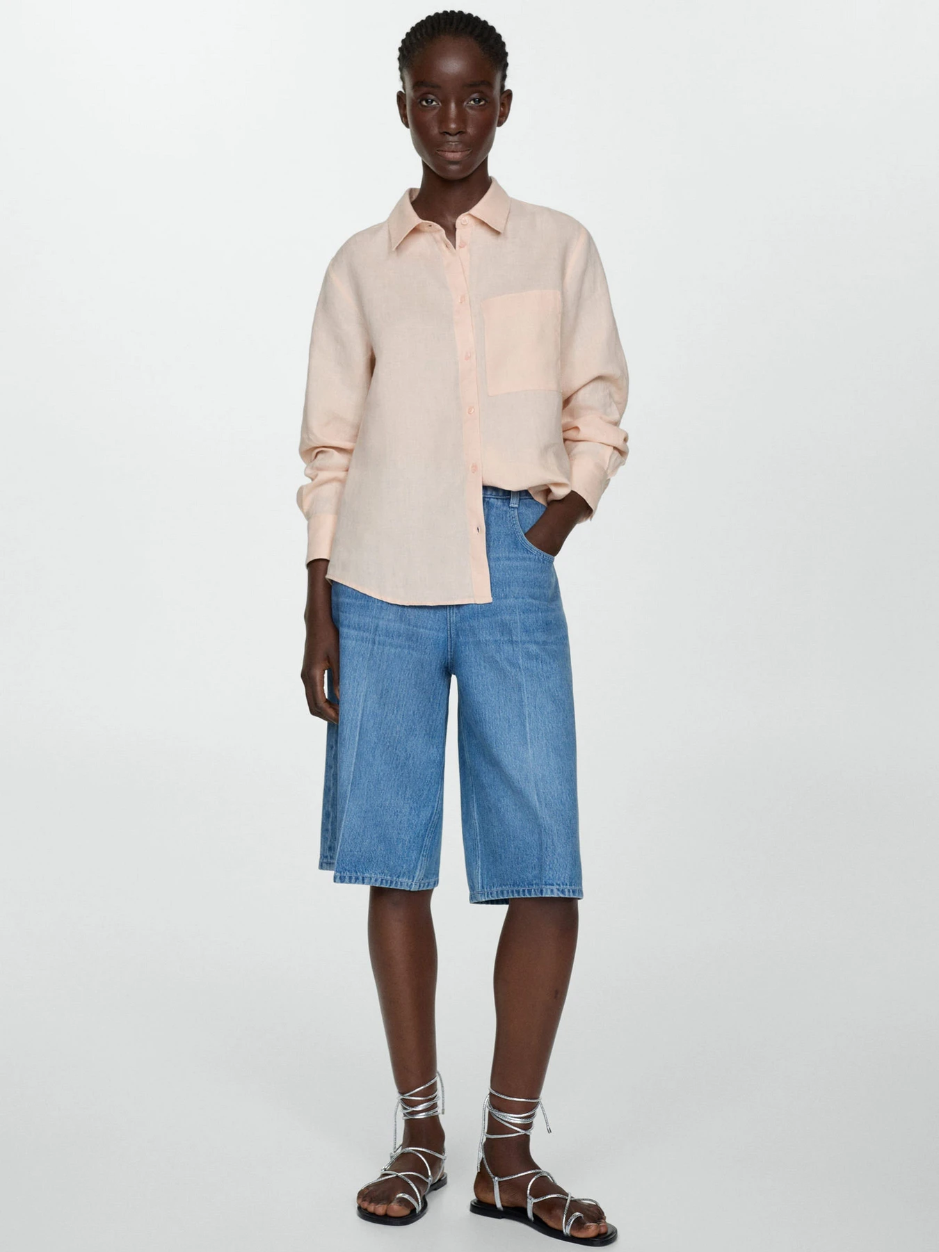 Рубашки MANGO Lino модель 67085722_83 Фото
