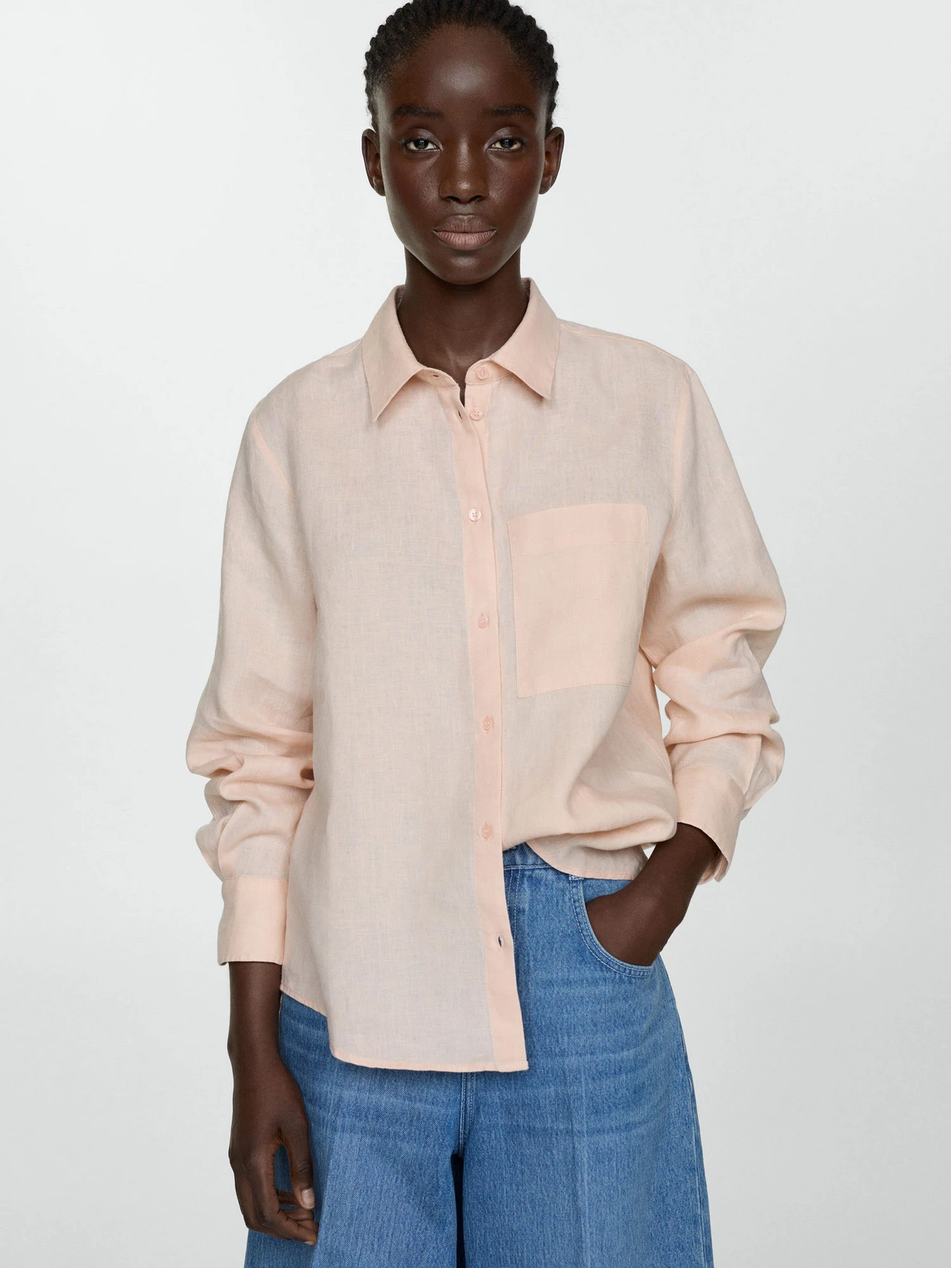 Рубашки MANGO Lino модель 67085722_83 Фото