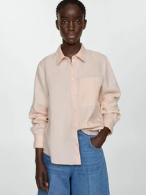 Рубашки MANGO Lino модель 67085722_83 Фото