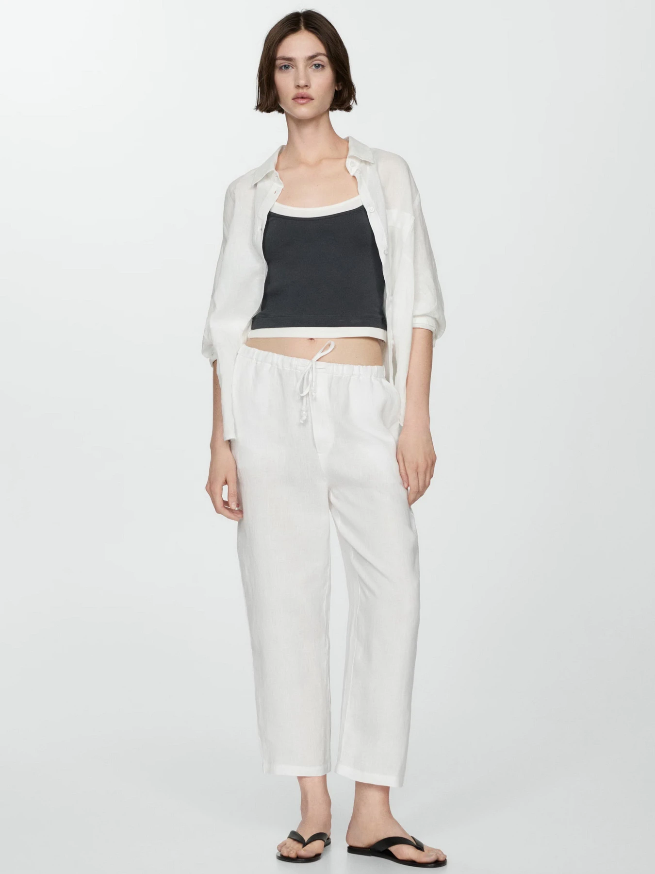 Штани MANGO Linen модель 77050332_1 Фото