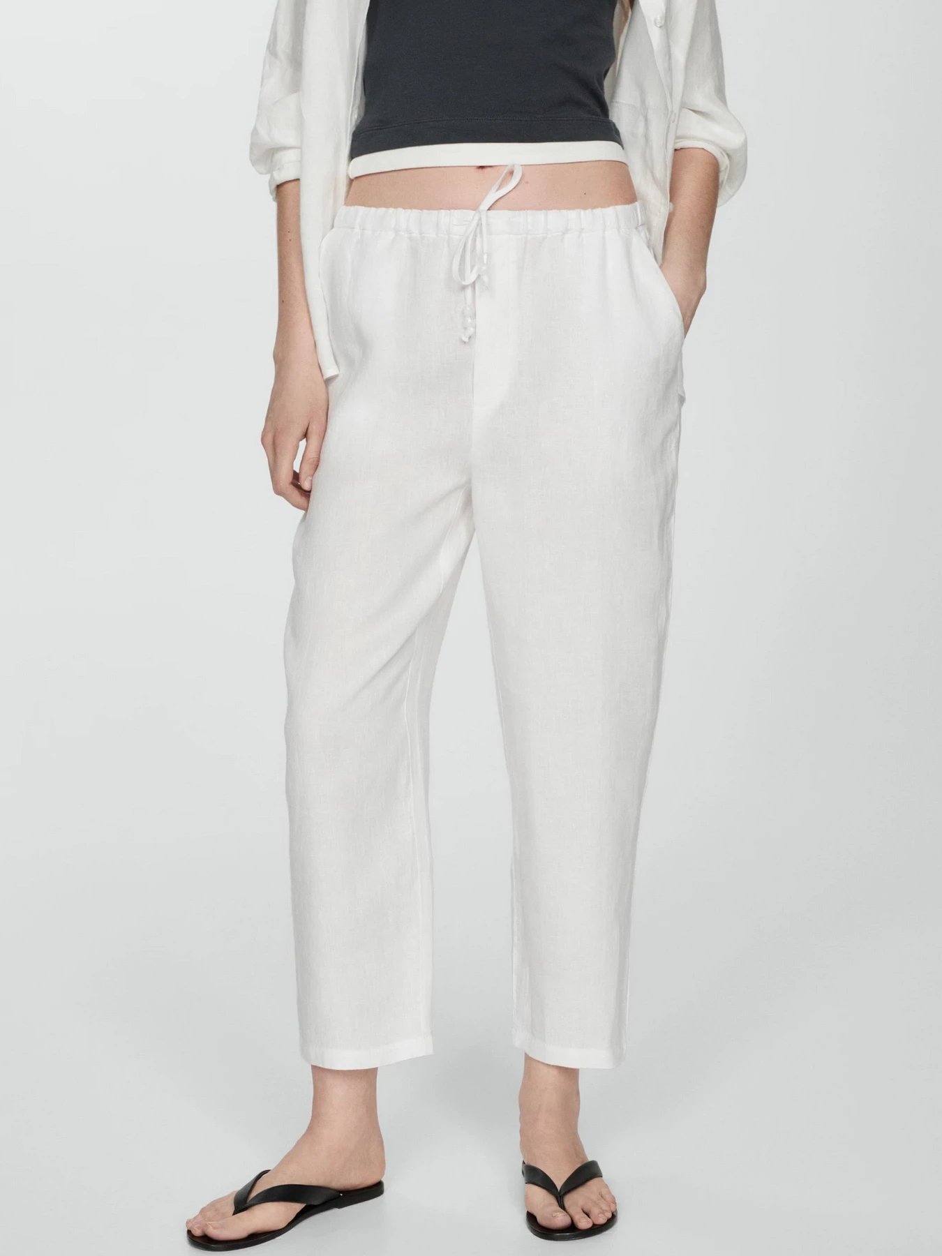 Штани MANGO Linen модель 77050332_1 Фото