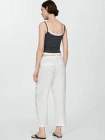 Штани MANGO Linen модель 77050332_1 Фото