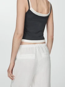 Штани MANGO Linen модель 77050332_1 Фото