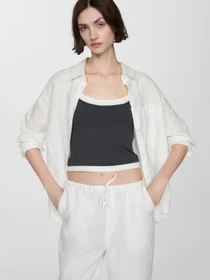 Штани MANGO Linen модель 77050332_1 Фото
