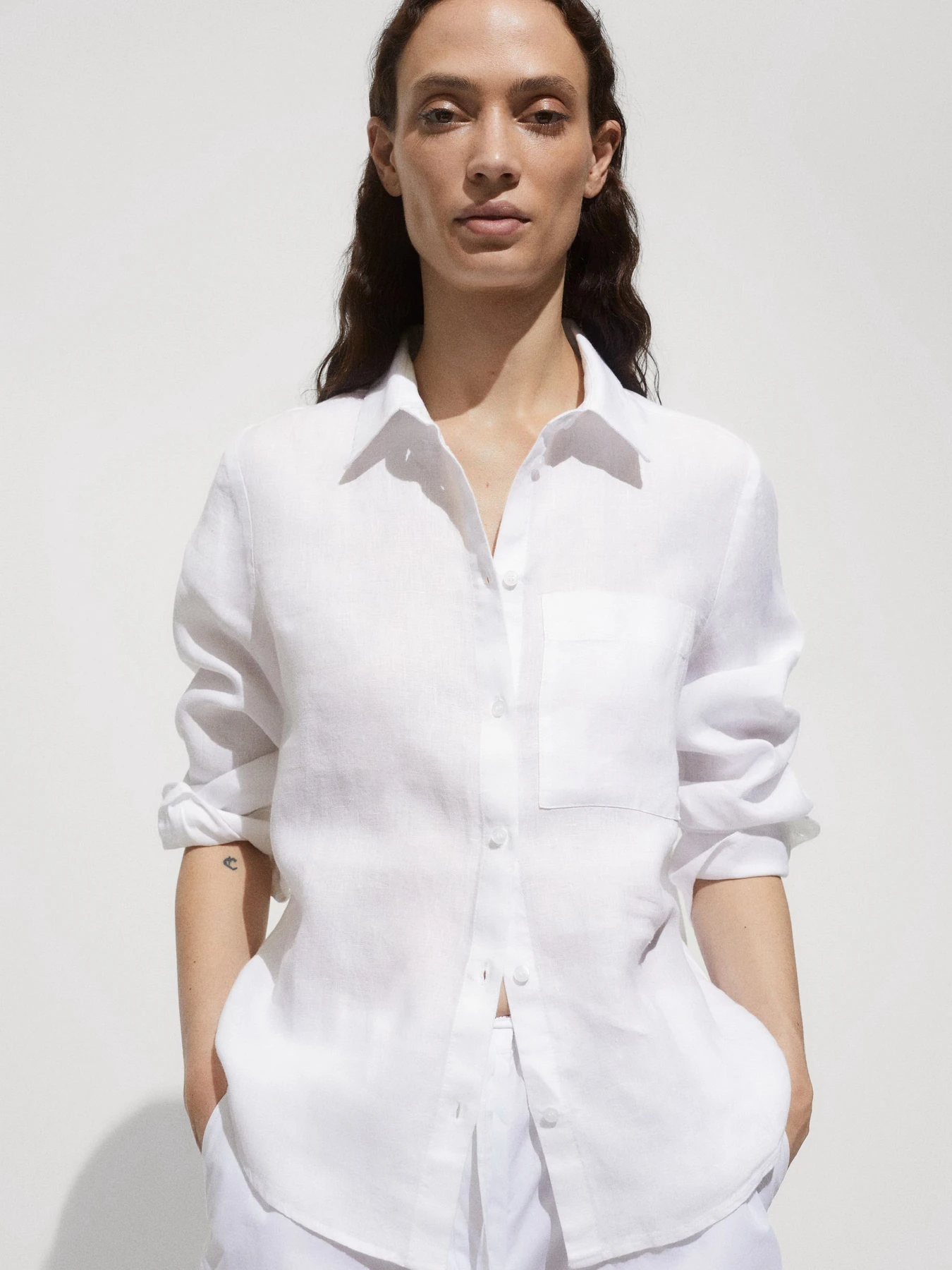 Рубашки MANGO Lino модель 77020348_2 Фото
