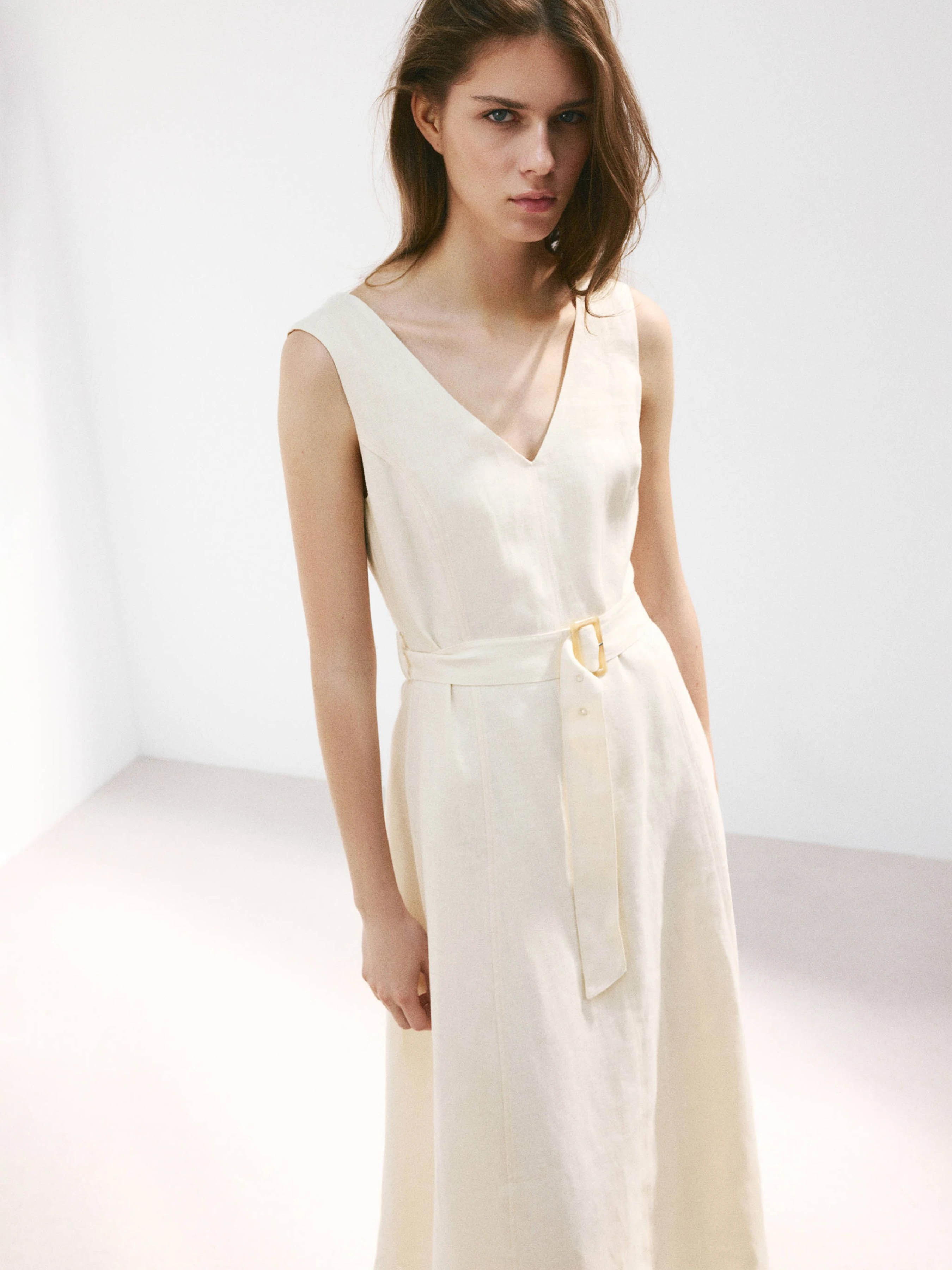 Лляна Жіноча Сукня міді MANGO LAURA фото 3
