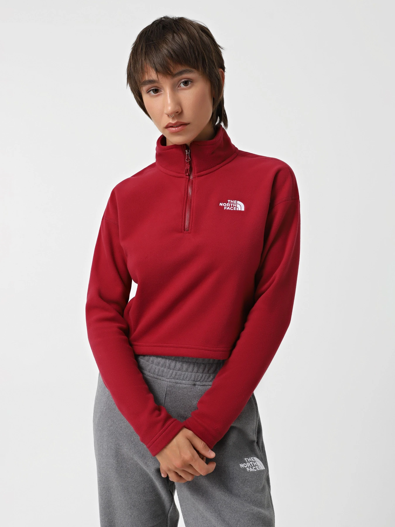 Худи и свитшоты The North Face 100 Glacier Cropped 1/4 Zip Fleece модель NF0A855N1IX1 Фото