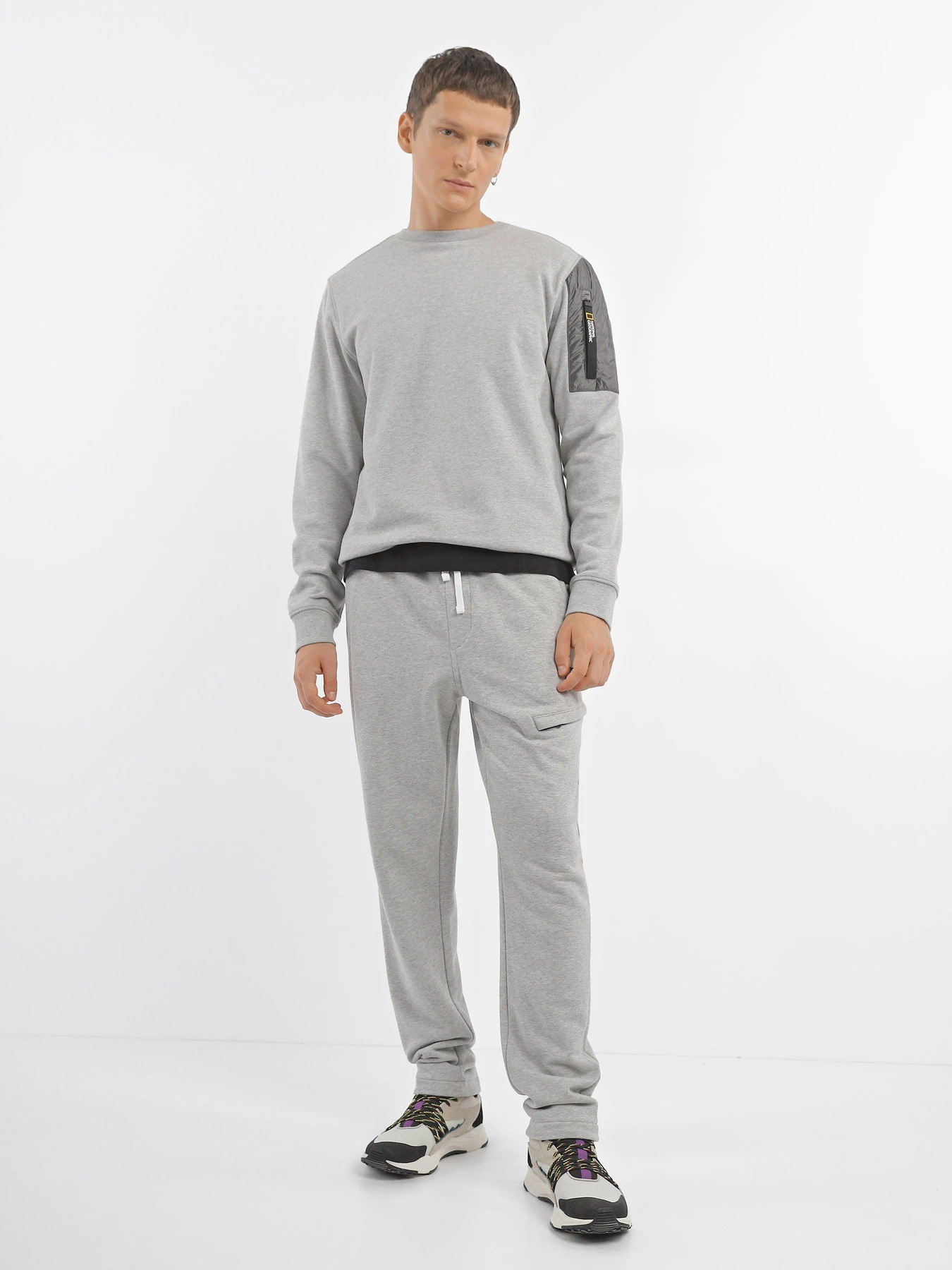 Худі та світшоти National Geographic Advanced Foundation Crew Neck модель M121-02-555_сірий комб. Худі та світшоти National Geographic Advanced Foundation Crew Neck модель M121-02-555_сірий комб. Фото