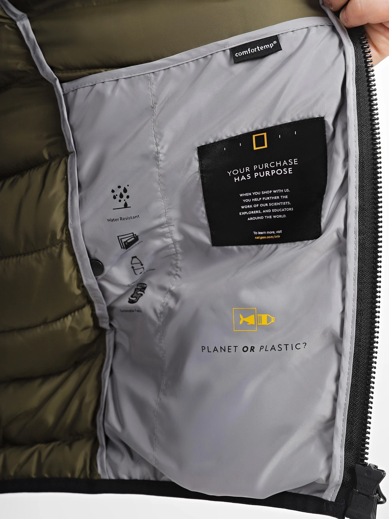 Куртки и дубленки National Geographic No Goose Puffer модель M221-01-121_оливковий Куртки и дубленки National Geographic No Goose Puffer модель M221-01-121_оливковий Фото