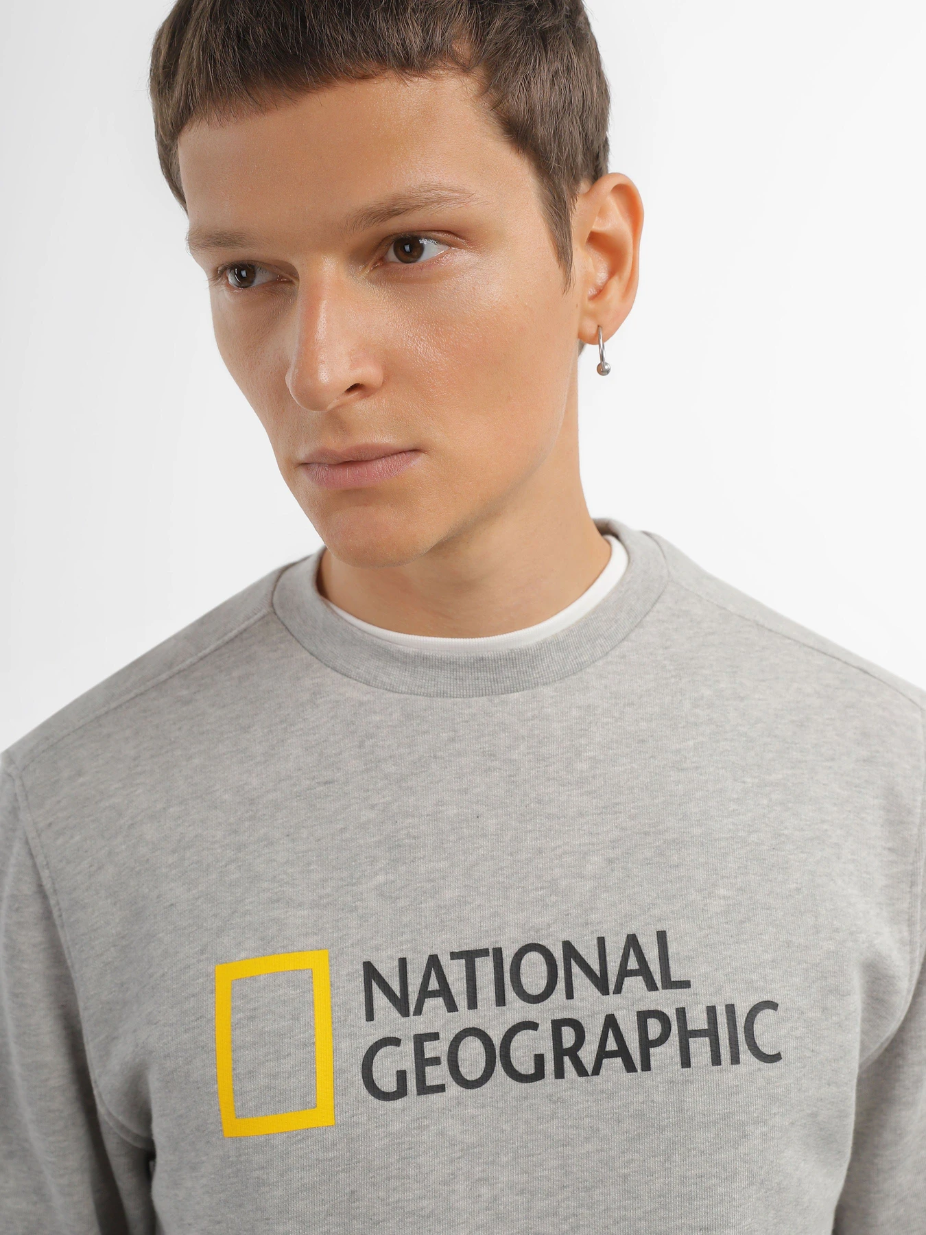 Худи и свитшоты National Geographic Foundation Big Logo Crew модель M999-02-814_сірий комб. Фото