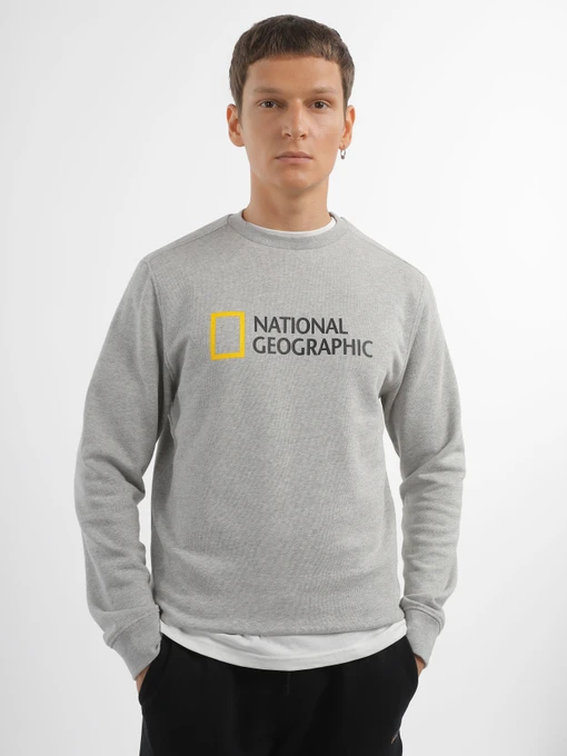 Худи и свитшоты National Geographic Foundation Big Logo Crew модель M999-02-814_сірий комб. Фото