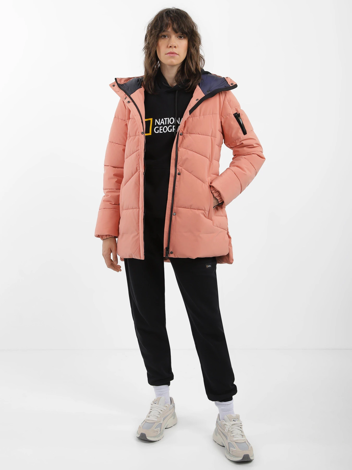 Куртки и дубленки National Geographic Premium Flow Hooded модель W121-01-619_рожевий Куртки и дубленки National Geographic Premium Flow Hooded модель W121-01-619_рожевий Фото