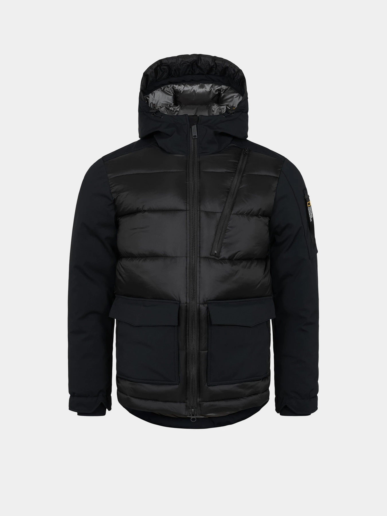 Куртки и дубленки National Geographic Re-Developed Hood Puffer модель M121-01-500_чорний Куртки и дубленки National Geographic Re-Developed Hood Puffer модель M121-01-500_чорний Фото