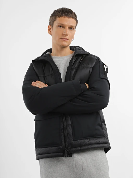 Куртки та дублянки National Geographic Re-Developed Hood Puffer модель M121-01-500_чорний Фото