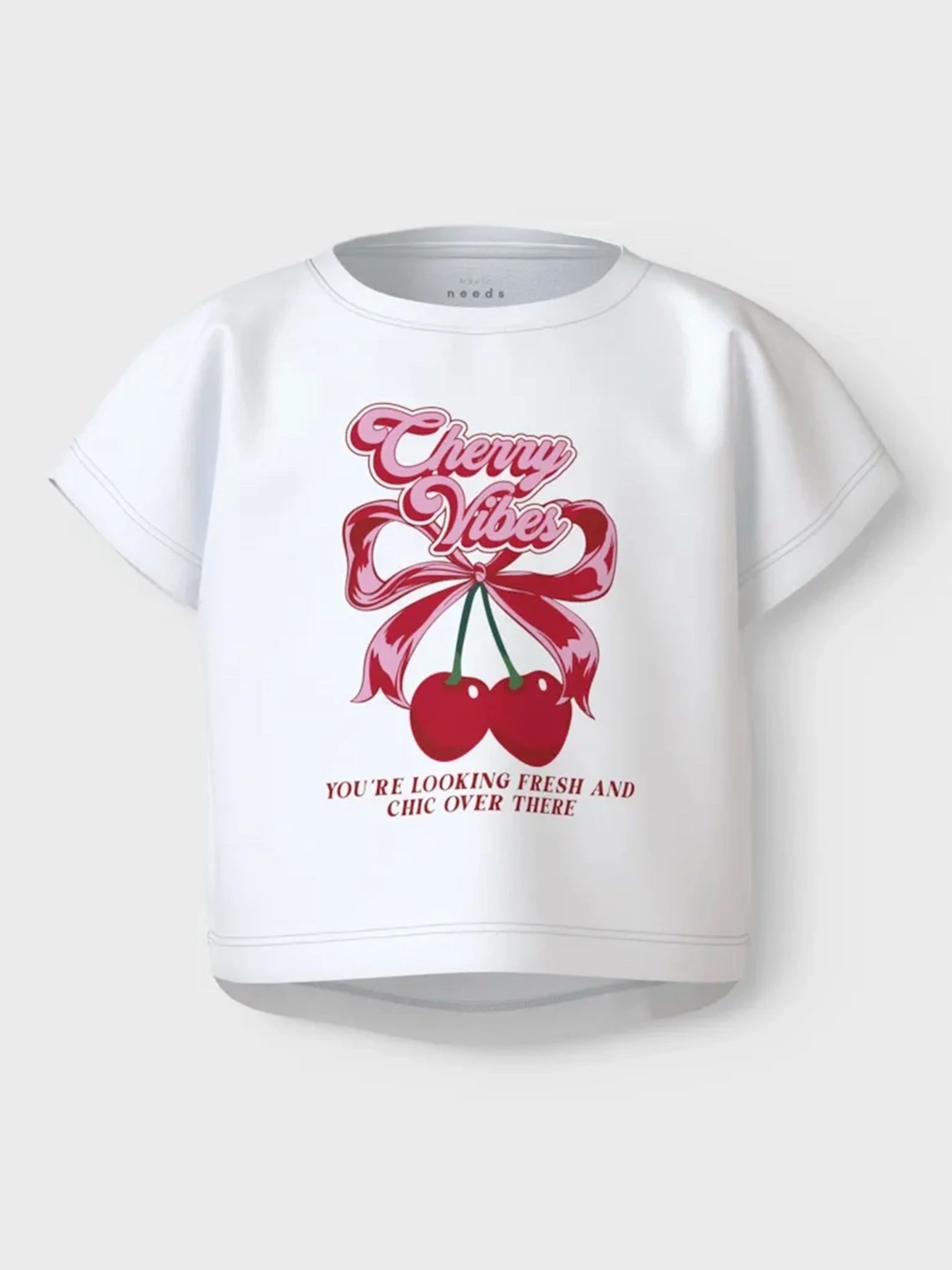 Футболки і поло Name it модель 13215793_Bright White Cherry bow Футболки і поло Name it модель 13215793_Bright White Cherry bow Фото