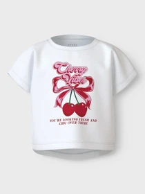 Футболки і поло Name it модель 13215793_Bright White Cherry bow Фото