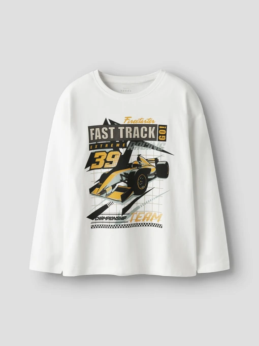 Худи и свитшоты Name it VICTOR LS RLX TOP модель 13234715_Bright White Fast Track Фото